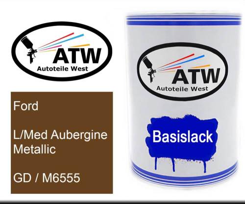 Ford, L/Med Aubergine Metallic, GD / M6555: 500ml Lackdose, von ATW Autoteile West.